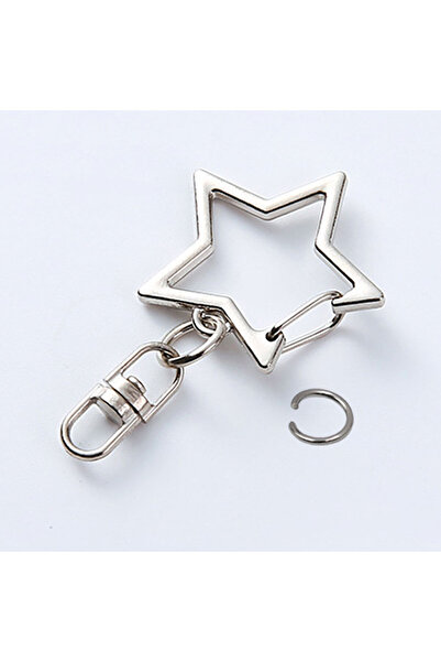 choice2 50sets silver color 5/30/50 Sets Star Shaped Snap Keychain Lobster Cl...