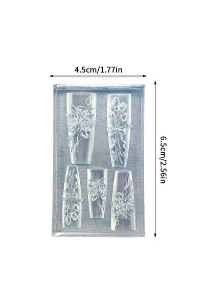 Choice one size Flowers Rose Nail Silicone Relief Shape Nail Art Mold Nail Sa...
