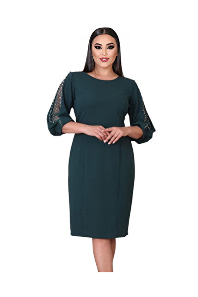 rotop Κομψό επίσημο φόρεμα, διακοσμημένο με πετράδια και δαντέλα στα μανίκια,...