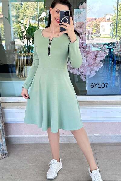 İnce Topuk Φόρεμα με φερμουάρ Modal 6y107