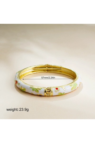 Choice SL000101 1 Women's Vintage Enamel Bracelet with Small Flower Design Et...