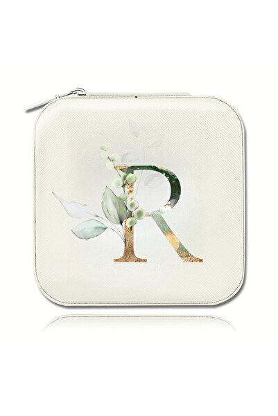 Choice16 MFQ-12-R Elegant Zipper Travel Jewelry Case A-Z Letter Print Valenti...