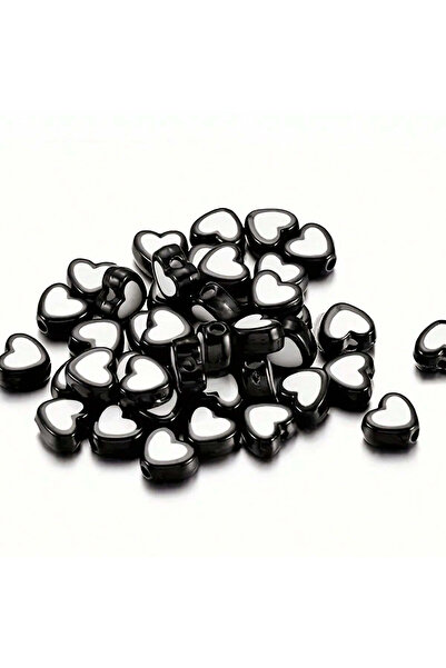 Choice 8mm-100pcs Black 100pcs 8mm Black and White Small Valentine's Day Peac...