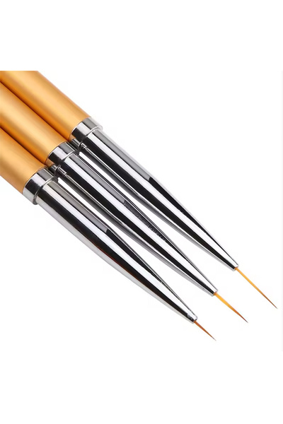 Choice Gold 3Pcs French Stripe Nail Art Liner Brush Set 3D Tips Line Stripes ...
