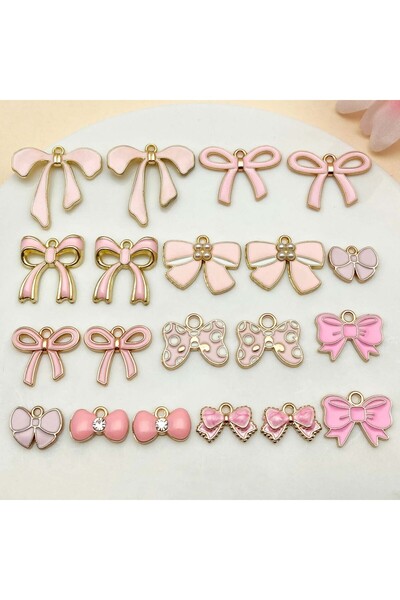 Choice1 SN1230 Mix 5/20pcs Alloy Drip Enamel Bow Series Pendant Accessories, ...