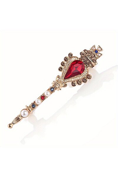 Choice دبوس زينة كلاسيكي بتصميم عتيق على شكل عصا ملكية ذهبية مرصعة بالكريستال...