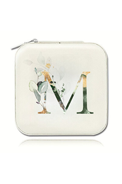 Choice5 MFQ-12-M Elegant Zipper Travel Jewelry Case A-Z Letter Print Valentin...