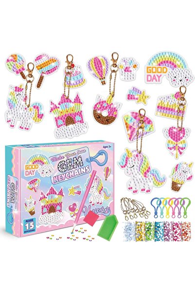 Arabest Diamond Painting Kit,15-Piece Keychains,Gem Art Crafts for Girls Ages...