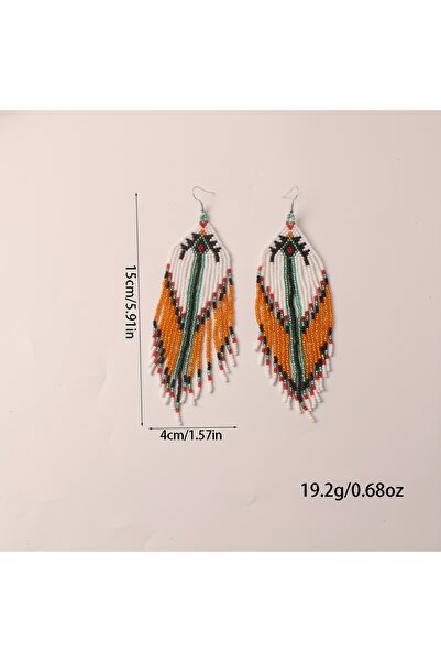 Choice 1 pair Bohemia Earrings For Women Colorful Rice Beads Crystal Mixed Ea...