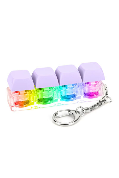Choice12 B purple 4 Keys Button Keycap Fidget Keychain Keyboard Key Toy Keybo...