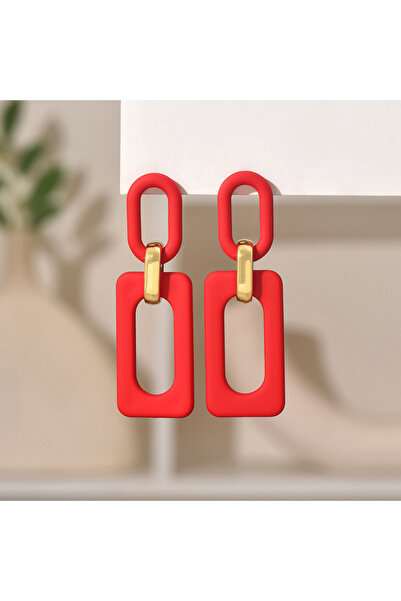 Choice7 red pendientes New Rectangular Hollowed Out Acrylic Stud Earrings Ear...