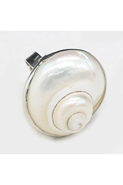 Choice White 1pc Bohemian Style Natural Shell Stone Round Ring for Woman Fash...