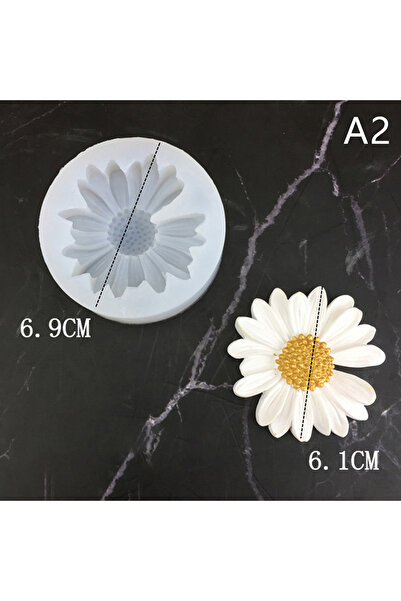 Choice A2 Daisy Chamomile Flower Silicone Mold With Hole Car Aromatherapy Epo...