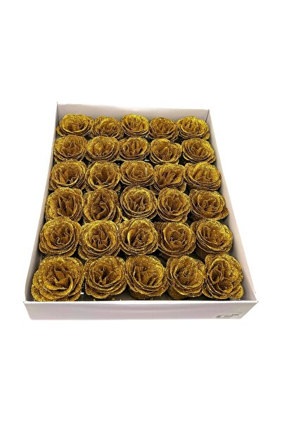 AFO Set 30buc Trandafiri Premium cu Sclipici Auriu