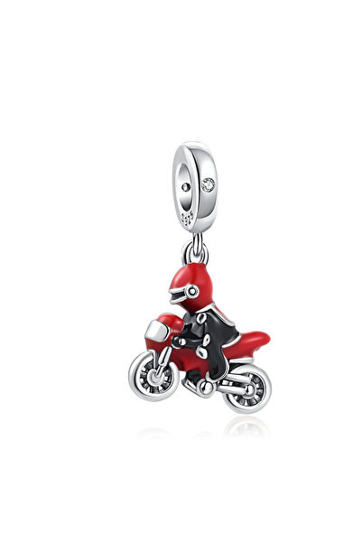 choice2 B2891 925 Silver Blue Black Motorcycle Charm Bead Pink Bicycle Pendan...