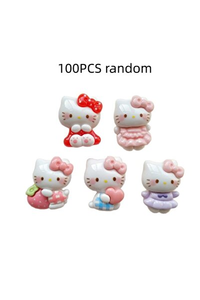 Choice1 100PCS random 10/100PCS Cartoon bow cat resin jewelry accessories han...