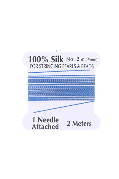 Choice6 Blue 2# 0.45mm 10pcs/bag Handmade 100% Natural Silk Cord Rope With Be...