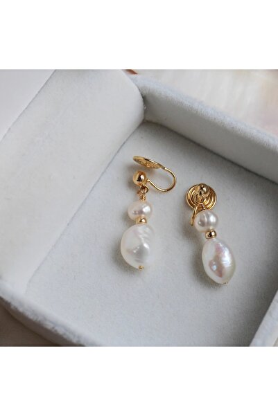 Choice imitation pearl Irregular Baroque Pearl Drop Ear Clip For Women Weddin...