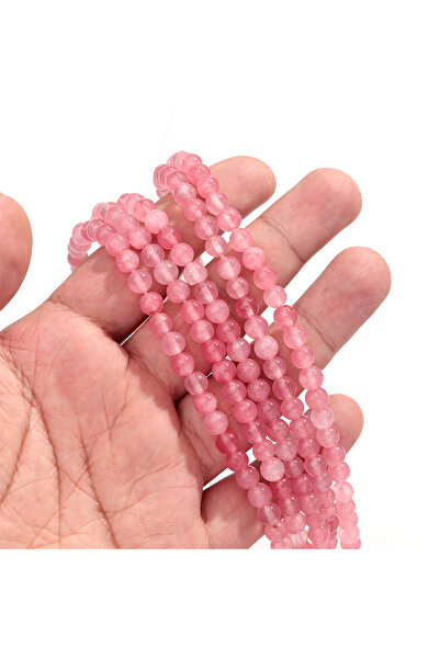 choice2 6mm 1Strand Pink Natural Persian Jade Stone 4/6/8/10mm Loose Spacer G...