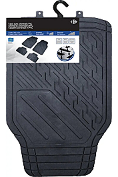 Carrefour Set de 4 covorașe auto Carrefour, PVC, Negru
