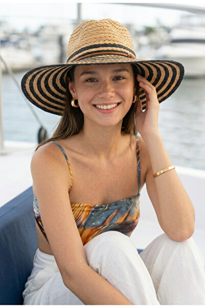 LAGRANZE Ψάθινο καπέλο με φαρδύ γείσο Riviera Line