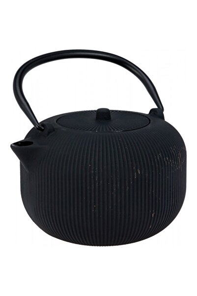 Excellent Houseware Τσαγιέρα Θόρναμπι, από χυτοσίδηρο, μαύρη, 1 λίτρο, με φίλ...