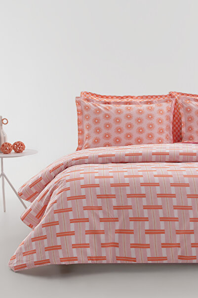 Yataş Gio 100% Cotton Single Ranforce Duvet Cover Set - Pink