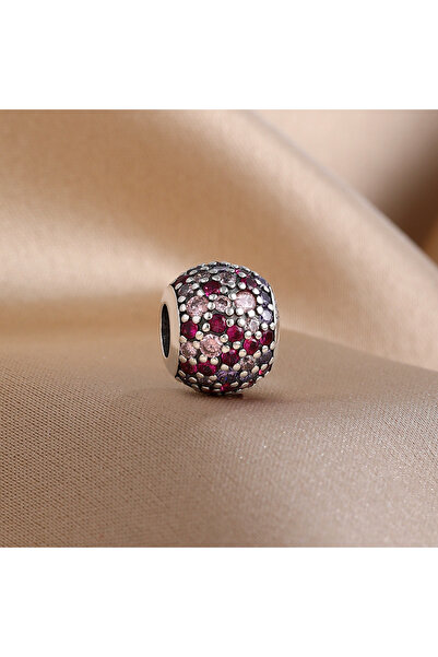 Choice B183-zi Shining colored zircon heart-shaped circle Beads 925 Silver Ch...