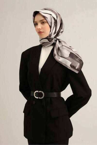 Armine Patterned Pure Silk Twill Scarf 9306--03