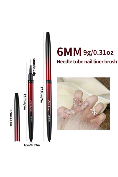 Choice1 6mm liner 1/3/6Pcs Nail Art Liner Brushes Set Black Red Striping Brus...