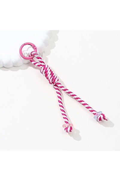 Choice1 E9735 1PC Colorful Bead Rope Keychain Braided Iridescent Key Ring Han...