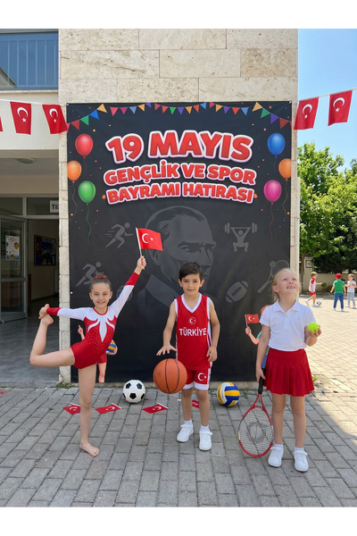 Rabadon 19 Mayıs Hatıra Okul Kutlama Arka Fon 100cm X 150cm