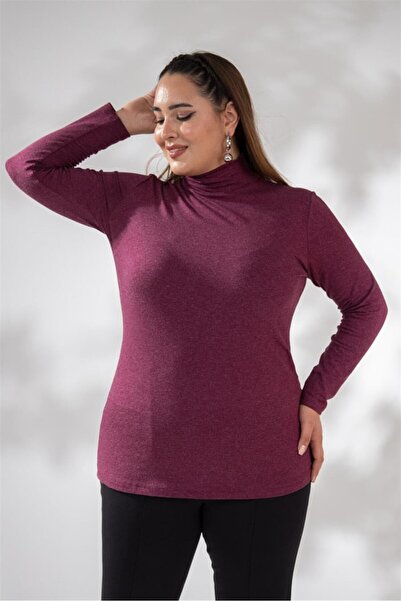 Roxxlen Γυναικείο Μπλουζάκι Μεγάλου Μεγέθους Μπόρντο