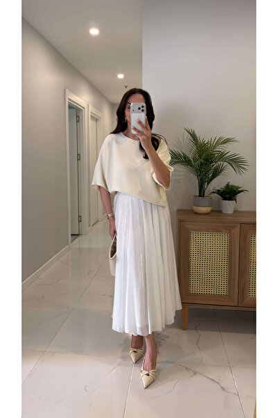 BİRCANÇİL Φούστα Vonke με επένδυση εκρού από τένσελ