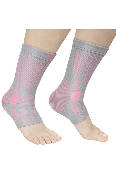 Neenca Set de 2 șosete de compresie, din material textil, roz/gri, mărimea L