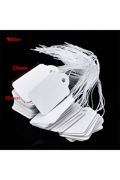Choice 100pcs blank tag 100PCS Jewelry Tags With Strings Rectangular White Gl...
