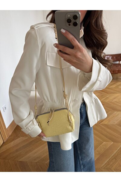 Tina İstanbul Δερμάτινη μίνι τσάντα με υφή πλεξούδας και ρυθμιζόμενο λουράκι,...