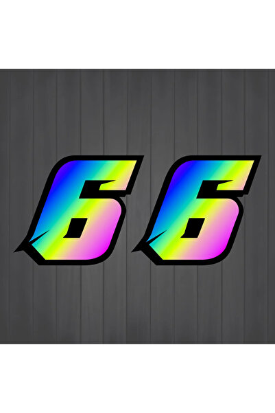 Choice1 Height 10cm 2PCS Rainbow 6 ISGTDRM 2PCS Motorcycle Racing Arabic Numb...