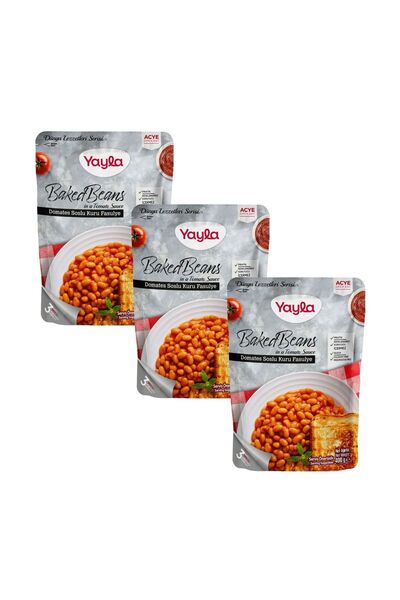 Yayla Yemek Hazır Baked Beans Domates Soslu Kuru Fasulye 400 g x3