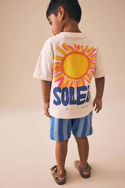 Monila Σετ για αγόρια με βαμβακερό μπλουζάκι με στάμπα και σορτς