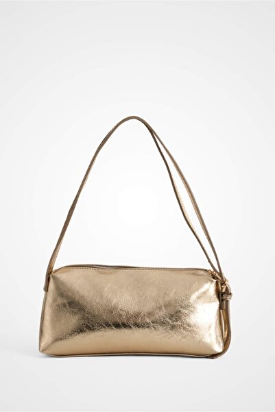 Yuka Atelier Κομψή τσάντα ώμου μπαγκέτα με λεπτομέρεια διπλού λουριού