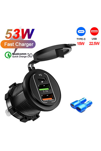 Choice3 شاحن سيارة USB جديد بقوة 117 واط مع 3 منافذ، يدعم الشحن السريع PD وQC...