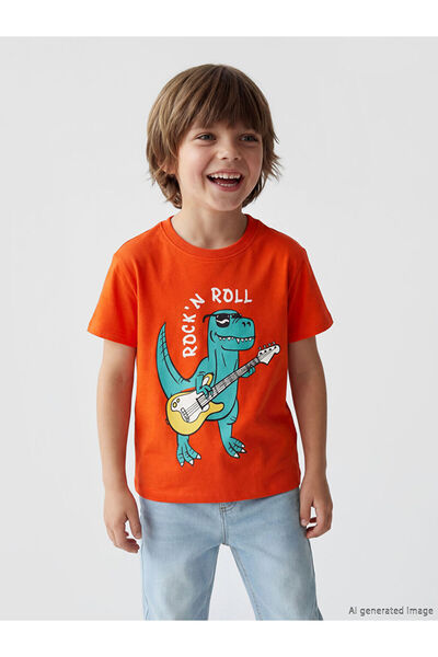 LC Waikiki Esvab • Modern & Distinctive Zero Roba Collar Printed Boys' T-Shirt
