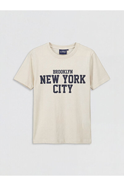 LC Waikiki Tricou pentru băieți cu imprimeu New York, cu guler Roba Zero, de ...