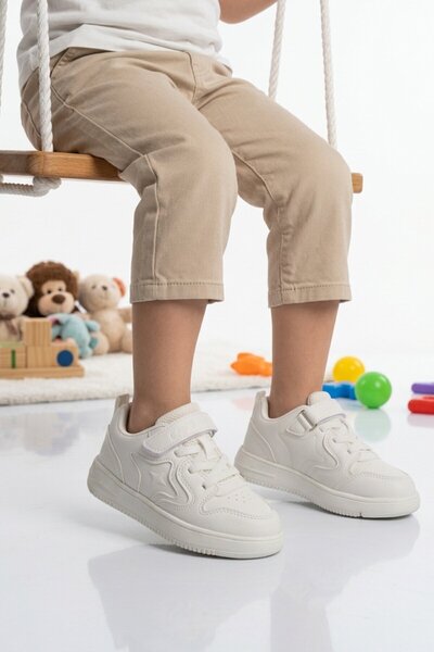 Cool White Velcro Unisex Children's Sports Shoes