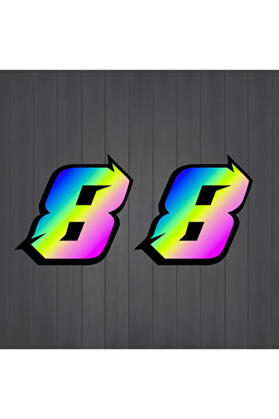 Choice4 Height 5cm 2PCS Rainbow 8 ISGTDRM 2PCS Motorcycle Racing Arabic Numbe...