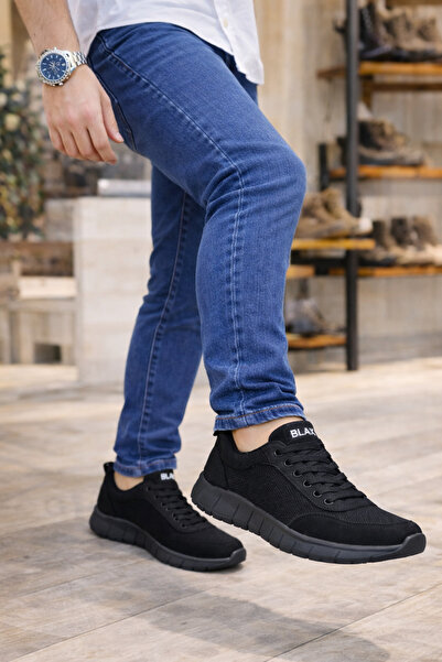pabucmarketi Black (Black Sole) Lace-Up Men's Sports Shoes