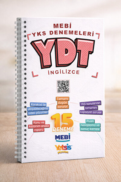 Yetsis Yayınları YDT Mebi 15 Deneme Sınavı Kitabı, 2026 Güncel Baskı Spiral C...