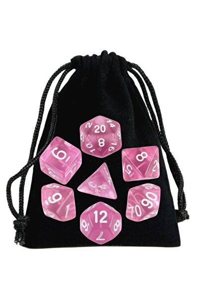 Choice3 Pink DND Dice Polyhedral Dice RPG High Quality Transparent Dice Game ...