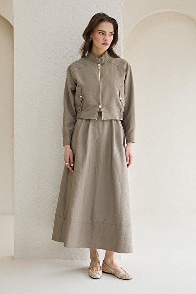 Melike Tatar Zippered Skirt Suit 32-2746